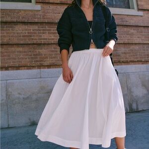 Free People Lowen Midi Skirt Ivory Size M